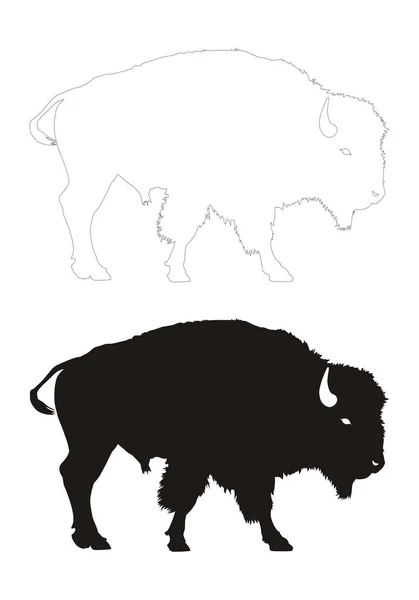 Silhouette vectorielle bison — Image vectorielle