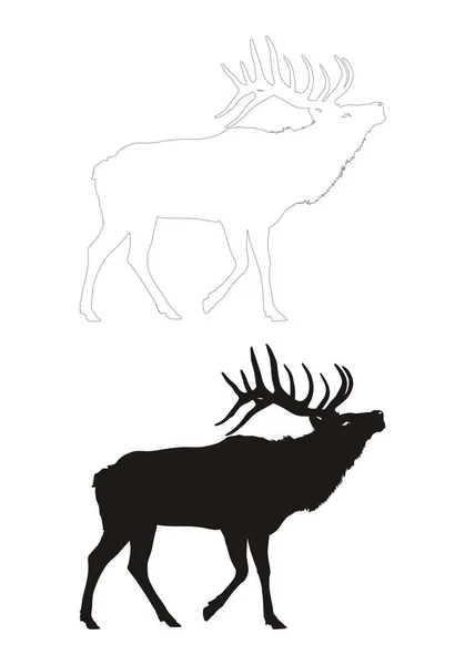 Deer vector silhouette — Stock Vector