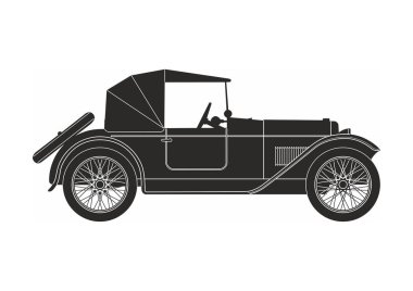 simge retro araba beyaz arka plan üzerinde siyah