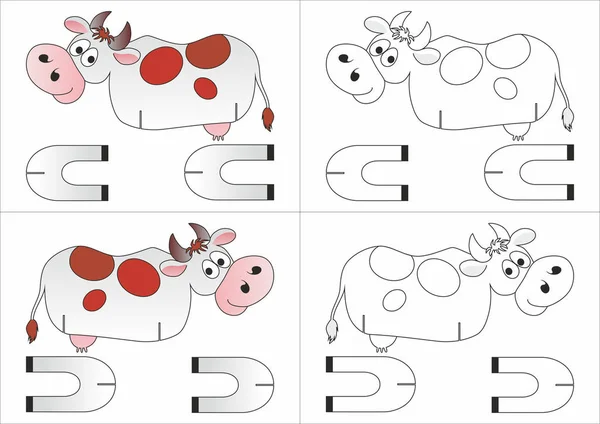 Modèle Vache Jouet Papier — Image vectorielle