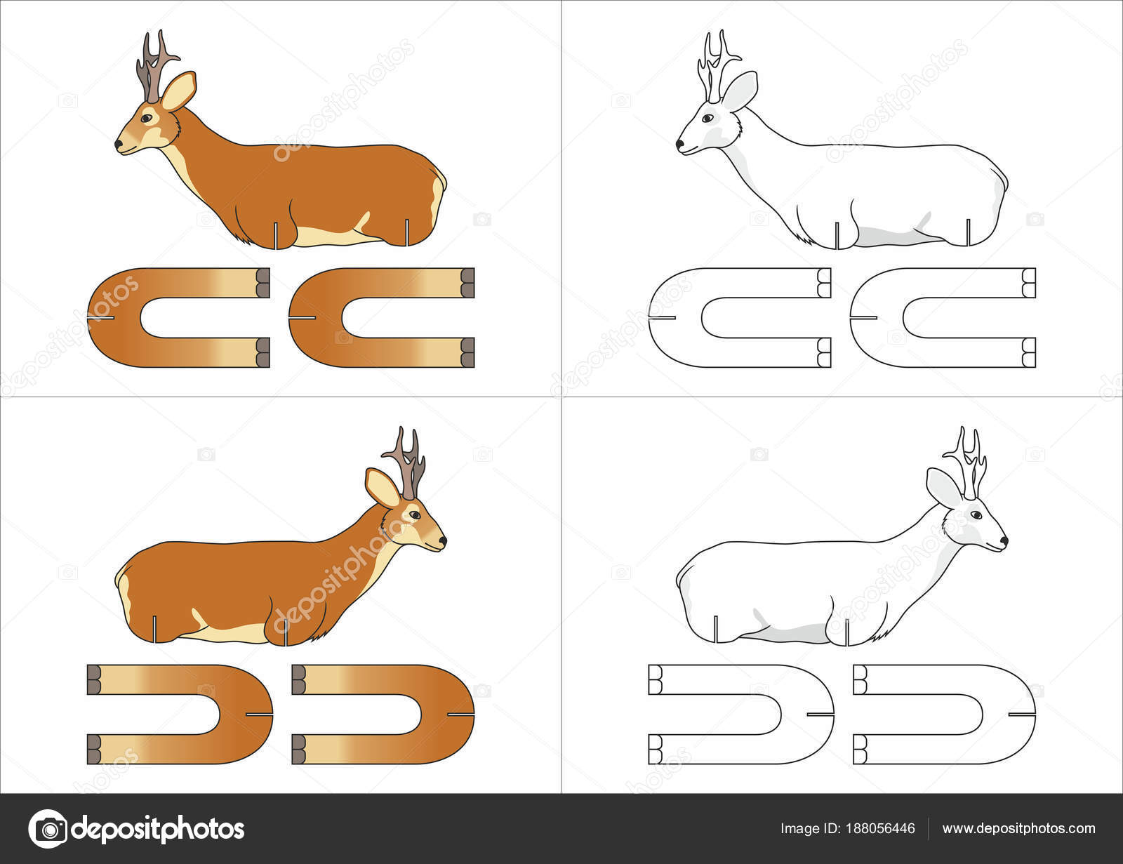 template toy roe deer made paper children stock vector alya dc