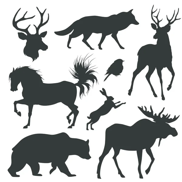 hayvanlar siluetleri ile ayarla