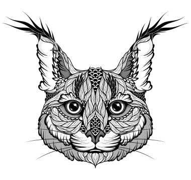 Abstract portrait of a wild cat. clipart