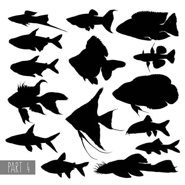 Silhouettes de poisson motif — Image vectorielle