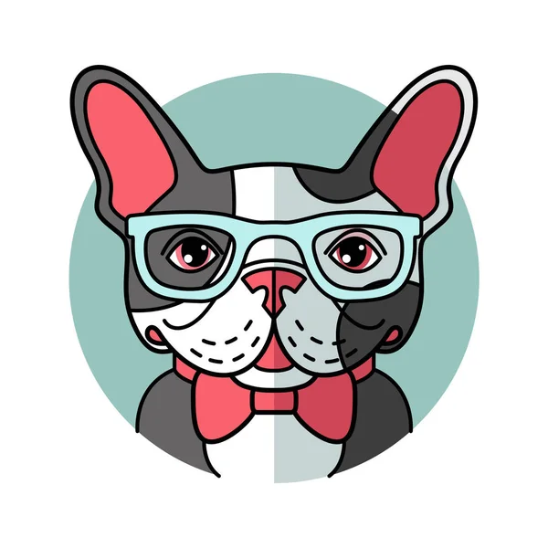 Cute cartoon bulldog — Stock Vector