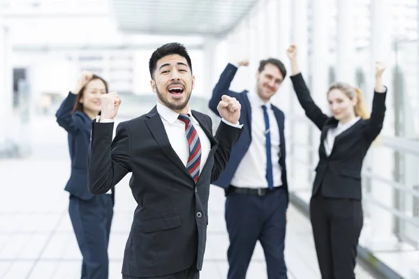 Team Multinational Business People Who Support Guts Poses — Stock Photo, Image