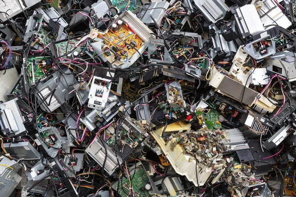 Industrial Waste Piled Pile Computers Electric Appliances — Stock Photo, Image