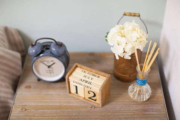 the alarm clock installed as interior decoration in the room