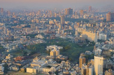 Tokyo şehir manzarası Gün doğumunda Şafak vakti gökyüzü parladığında