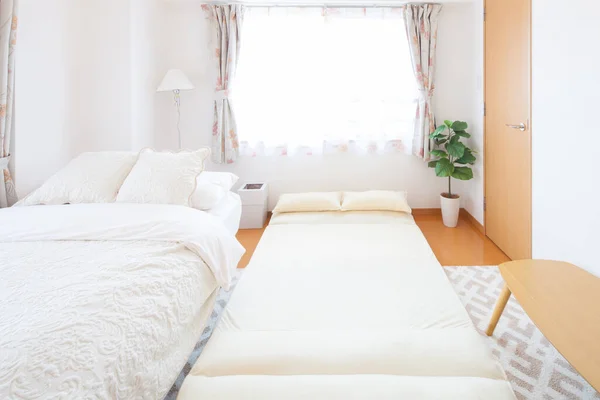 Residential Bedroom Interior House Prepared Bed Sleep — Stock Photo, Image