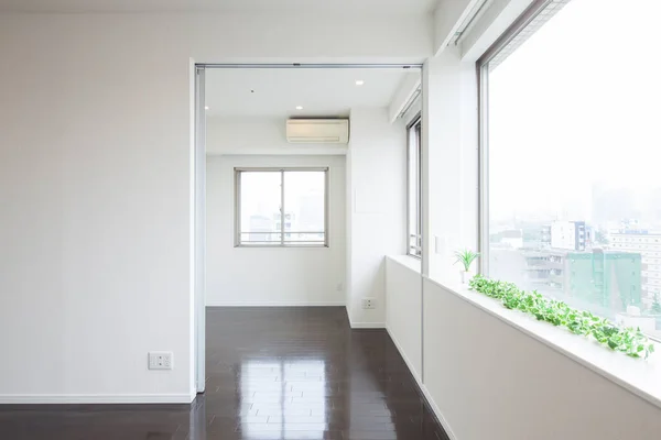 Espaço Estar Apartamento Recém Construído Sem Móveis — Fotografia de Stock