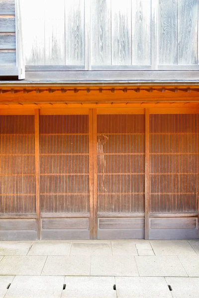 Higashi Chaya Bölgesinde Dizilmiş Eski Japon Evleri Kanazawa Japonya — Stok fotoğraf