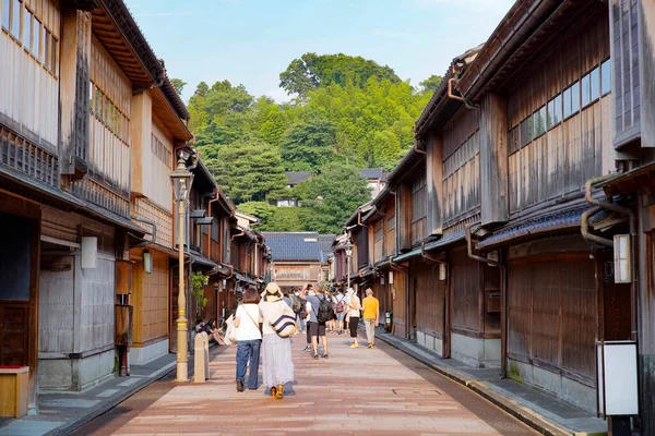 Старые Японские Дома Выстроились Линию Районе Хигаси Чая Каназава Япония — стоковое фото