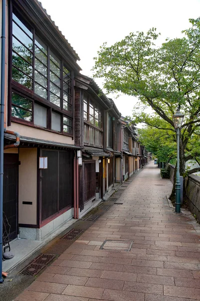 Casas Japonesas Antigas Alinhadas Distrito Higashi Chaya Kanazawa Japão — Fotografia de Stock