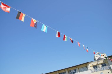 Japonya 'da bir ilkokul spor gününün fotoğrafı.