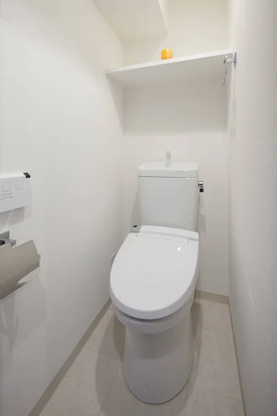 Snímek Bílého Čistého Záchodu Prádelně — Stock fotografie