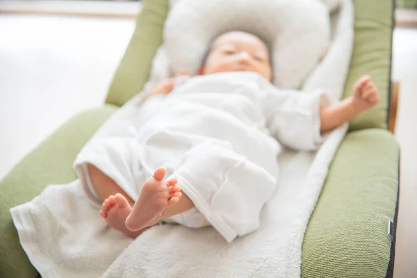 Neugeborenes Asiatisches Japanisches Baby Bett Jahre Monate Alt — Stockfoto