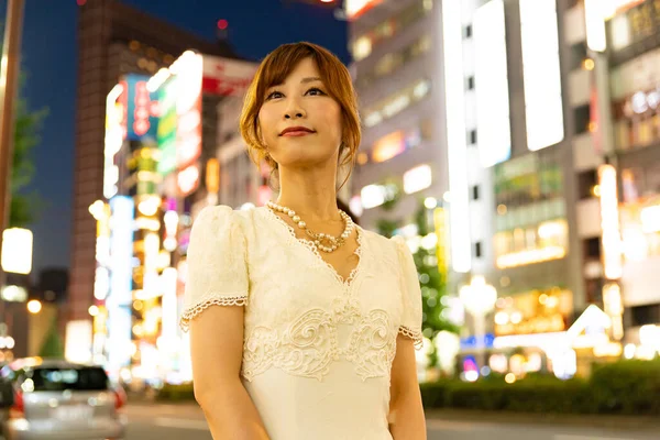 Asian Japanese Woman Engaged Night Work Cabaret Club — Stock Photo, Image