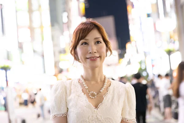 Aziatisch Japans Vrouw Die Zich Bezighoudt Met Nachtarbeid Zoals Cabaret — Stockfoto