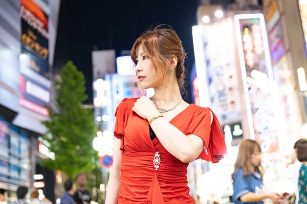 Asiática Japonesa Mulher Envolvida Trabalho Noturno Como Cabaré Clube — Fotografia de Stock
