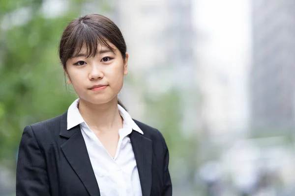 Asiatique Japonais Jeune Étudiante Recherche Emploi — Photo