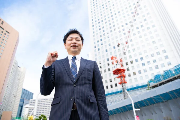 Portret Van Aziatische Japanse Zakenman Zakenstraat Tokio Japan — Stockfoto