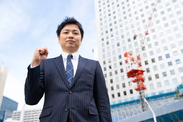 Portret Van Aziatische Japanse Zakenman Zakenstraat Tokio Japan — Stockfoto