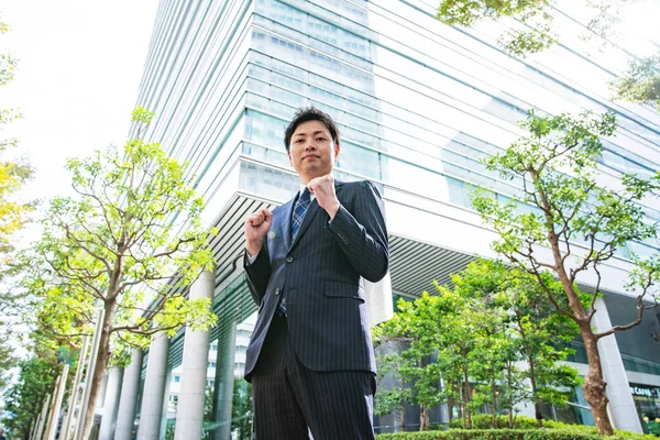 Портрет Азиатского Японского Бизнесмена Деловой Улице Токио Япония — стоковое фото