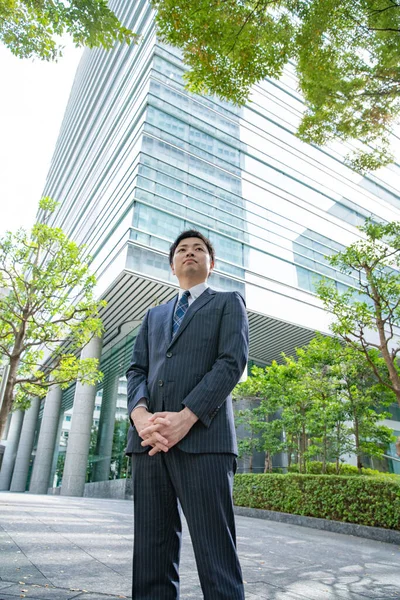 Portret Van Aziatische Japanse Zakenman Zakenstraat Tokio Japan — Stockfoto