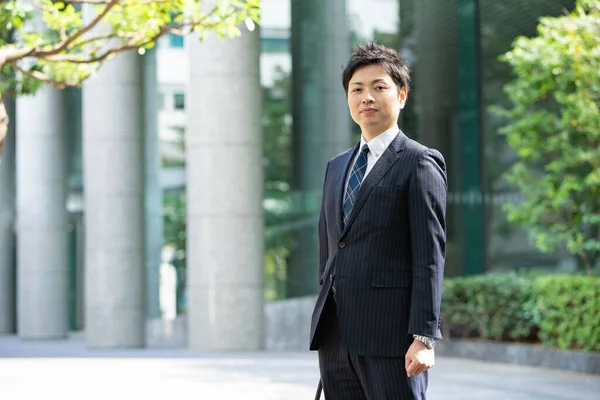 Portret Van Aziatische Japanse Zakenman Zakenstraat Tokio Japan — Stockfoto