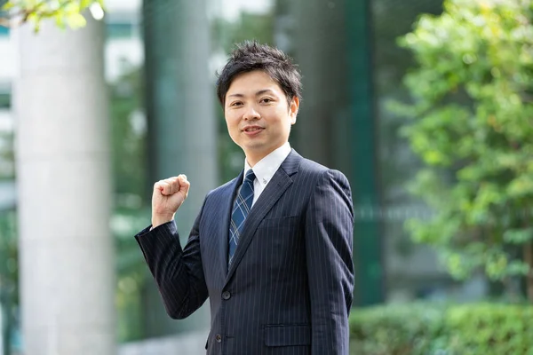Portret Van Aziatische Japanse Zakenman Zakenstraat Tokio Japan — Stockfoto