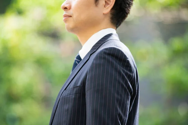 Portrait Homme Affaires Asiatique Japonais Dans Une Rue Affaires Tokyo — Photo