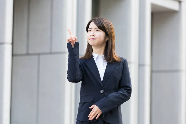 Asian Japanese Young Female College Student Looking Job — Stock Photo, Image