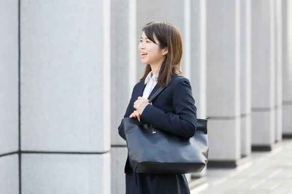 Asiática Japonesa Joven Estudiante Universitaria Busca Trabajo — Foto de Stock