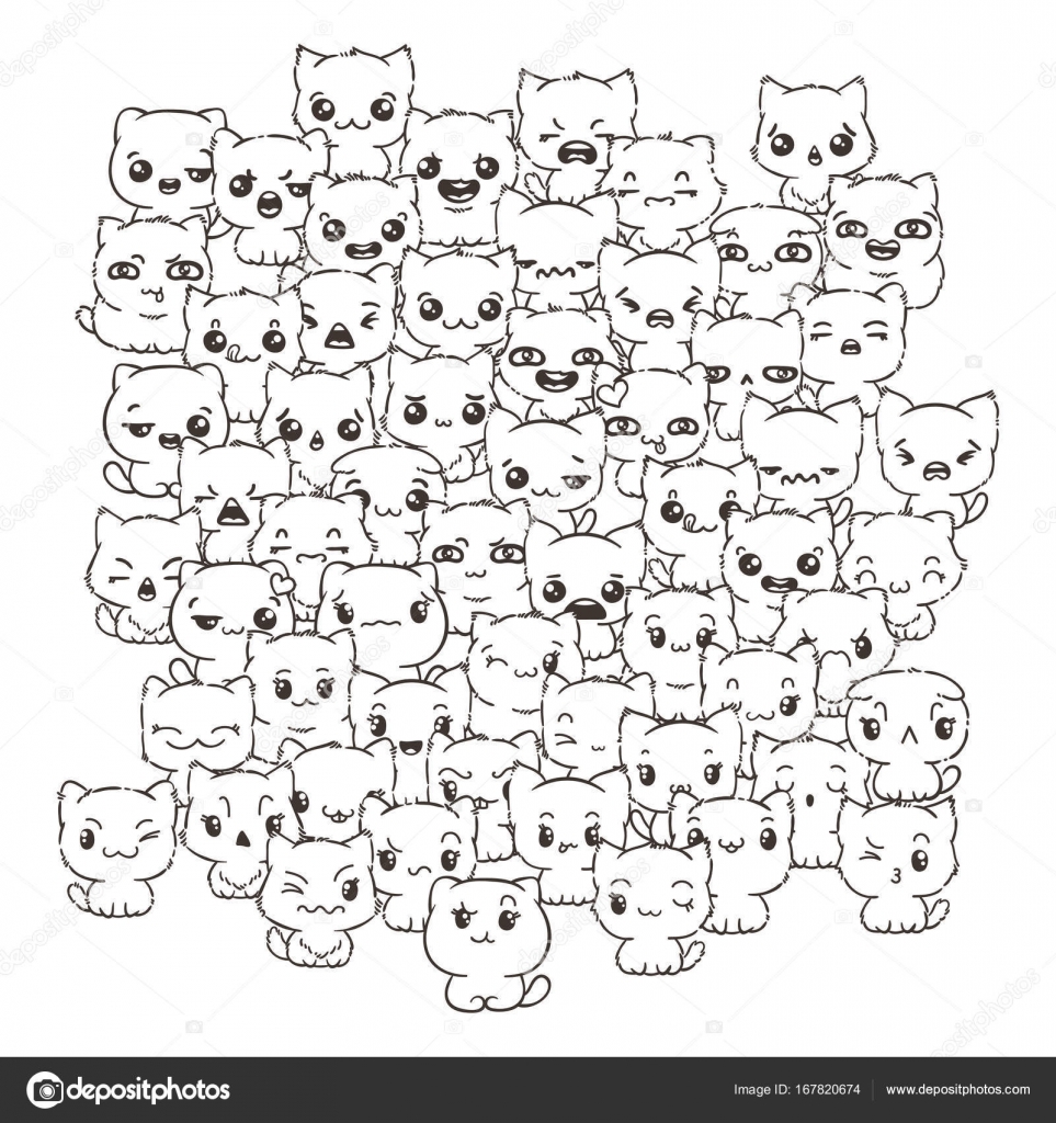 Chiens Et Chats De Dessin Animé Mignon Image Vectorielle