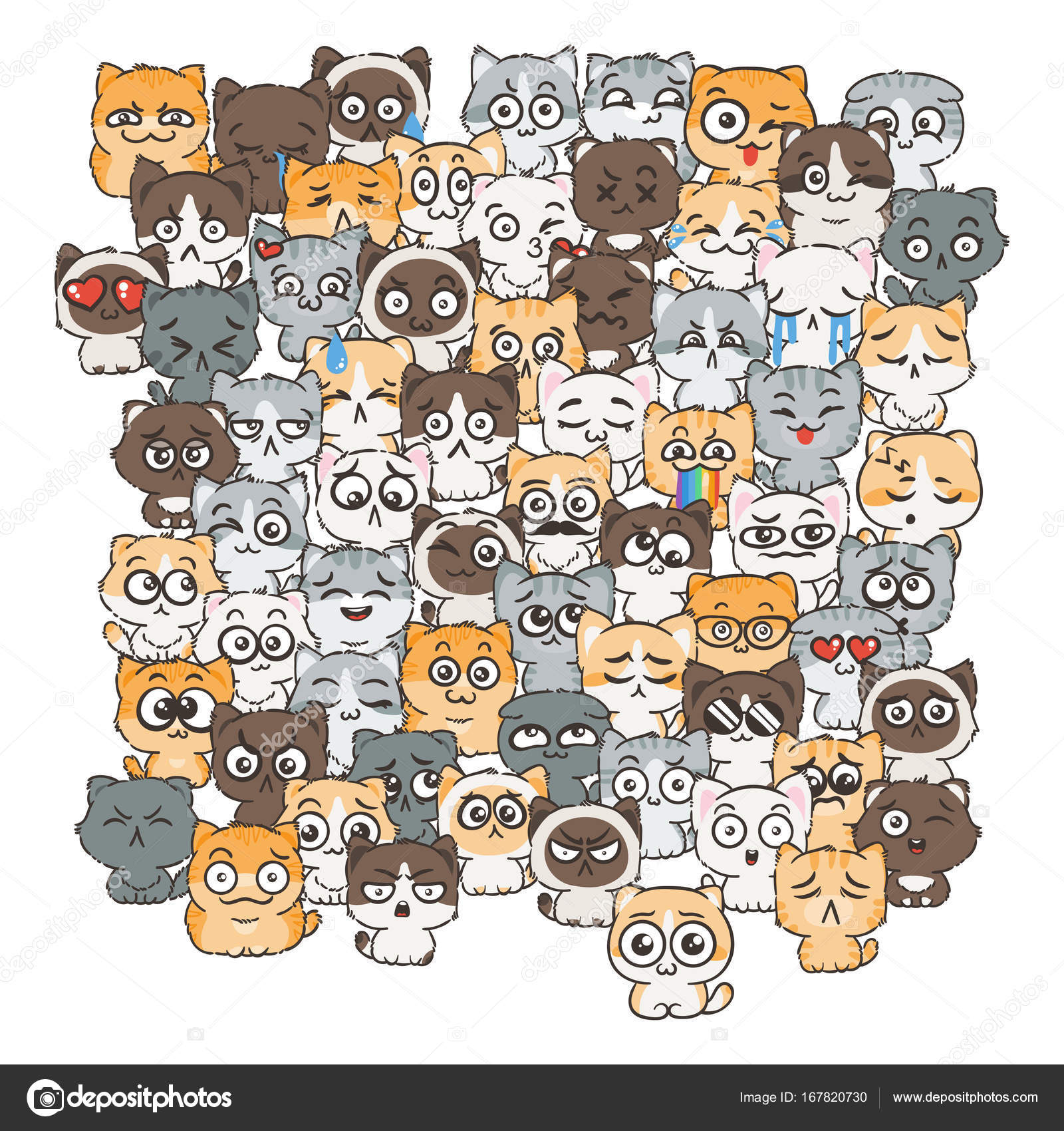 Chiens Et Chats De Dessin Animé Mignon Image Vectorielle