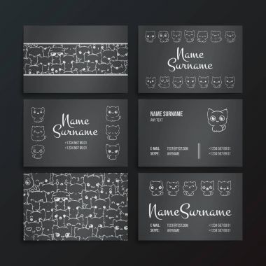 Sevimli kediler ve köpekler ile kart dizisini