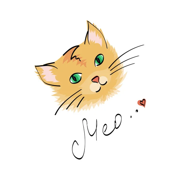 かわいい猫の落書きイラスト — ストックベクタ