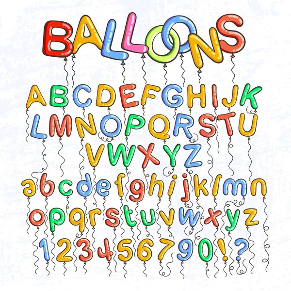 Sammlung von Blasenbuchstaben mit Glanz — Stockvektor