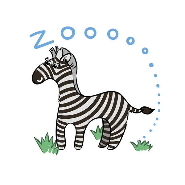 Doodle carino zebra — Vettoriale Stock