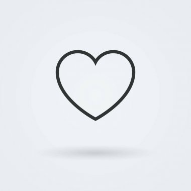 Vektör kalp simgesi. Tek nesne. Arabirim için sembolü.