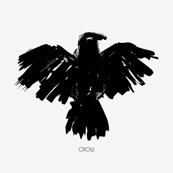 Grungy abstrakt Korpen illustration. Vector tribal fågel. — Stock vektor