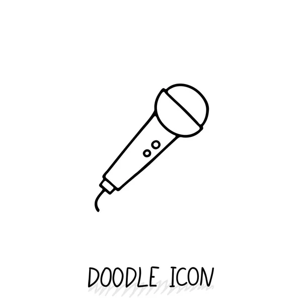 Doodle mikrofon simgesi. Hoparlör piktogram. — Stok fotoğraf