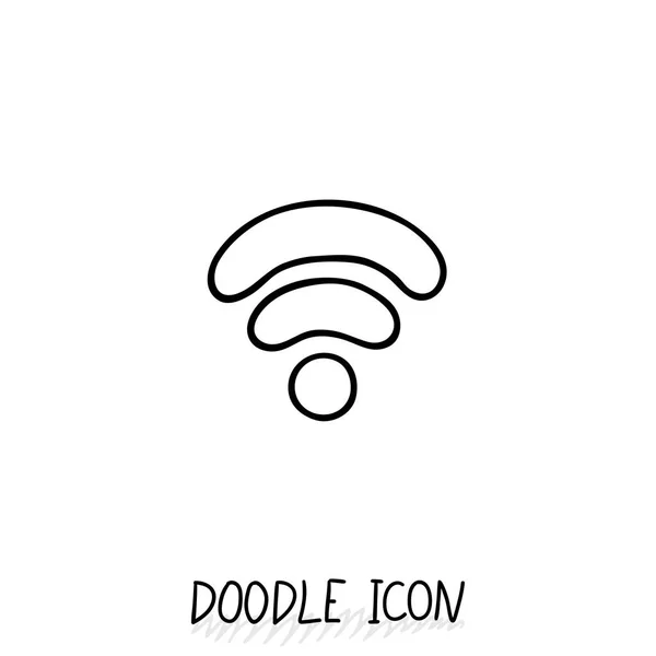 Doodle wifi pictogram. Internet en verbinding symbool van de vector. — Stockfoto