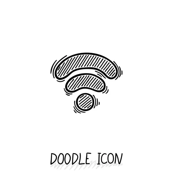 Ícone wifi Doodle. Internet vetorial e símbolo de conexão . — Fotografia de Stock