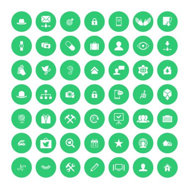 49 evrensel simgeler kümesi. İş, internet, web tasarım.
