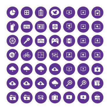 49 evrensel simgeler kümesi. İş, internet, web tasarım.