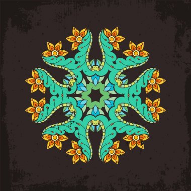 Vektör mandala. Mehndi dantel dövme. Oryantal örgü. 