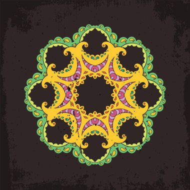 Vektör mandala. Mehndi dantel dövme. Oryantal örgü. 