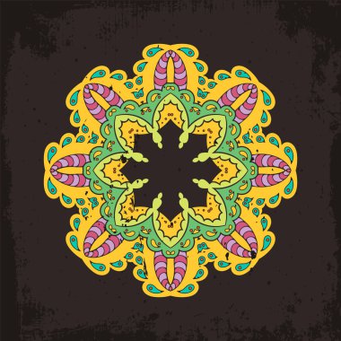 Vektör mandala. Mehndi dantel dövme. Oryantal örgü. 